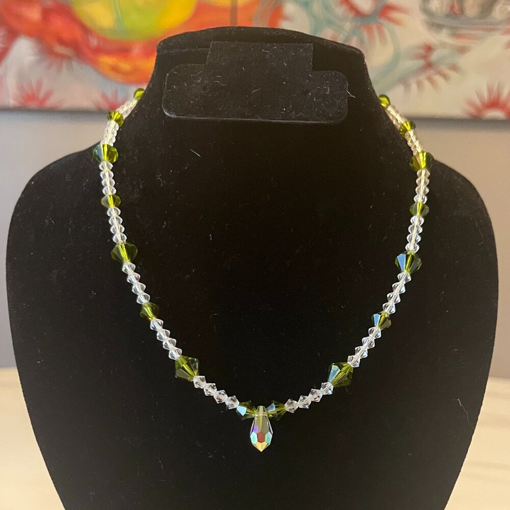 Swarovski Peridot Crystal Necklace - 16"